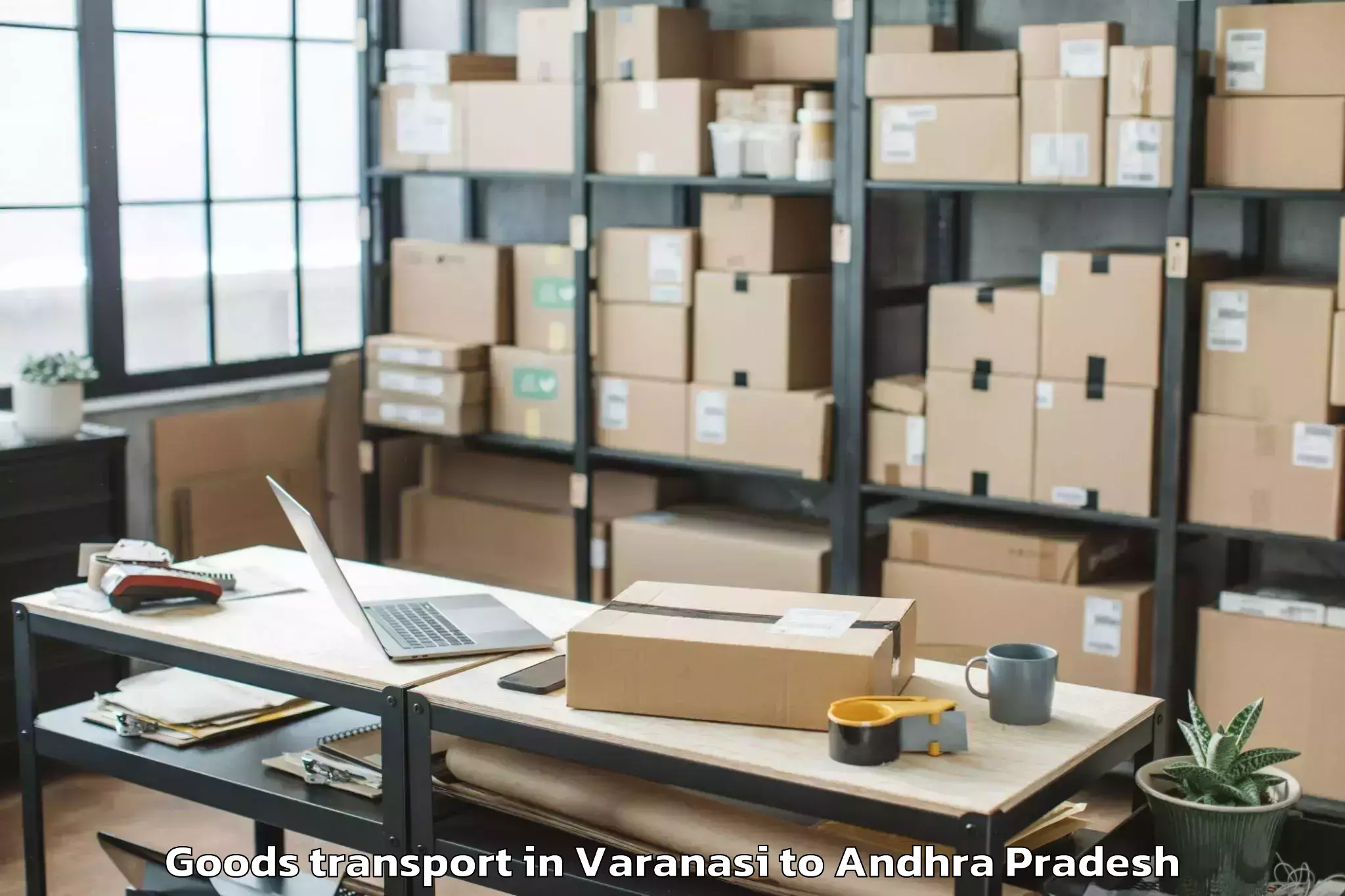 Trusted Varanasi to Vignan University Guntur Goods Transport